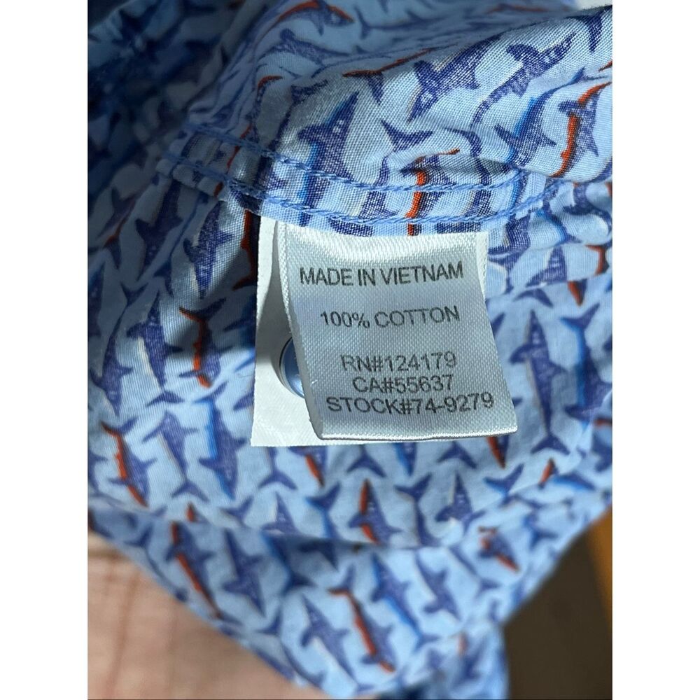 Johnston & Murphy Men’s Shark Short Sleeve Button Down Shirt XL - Picture 5 of 6